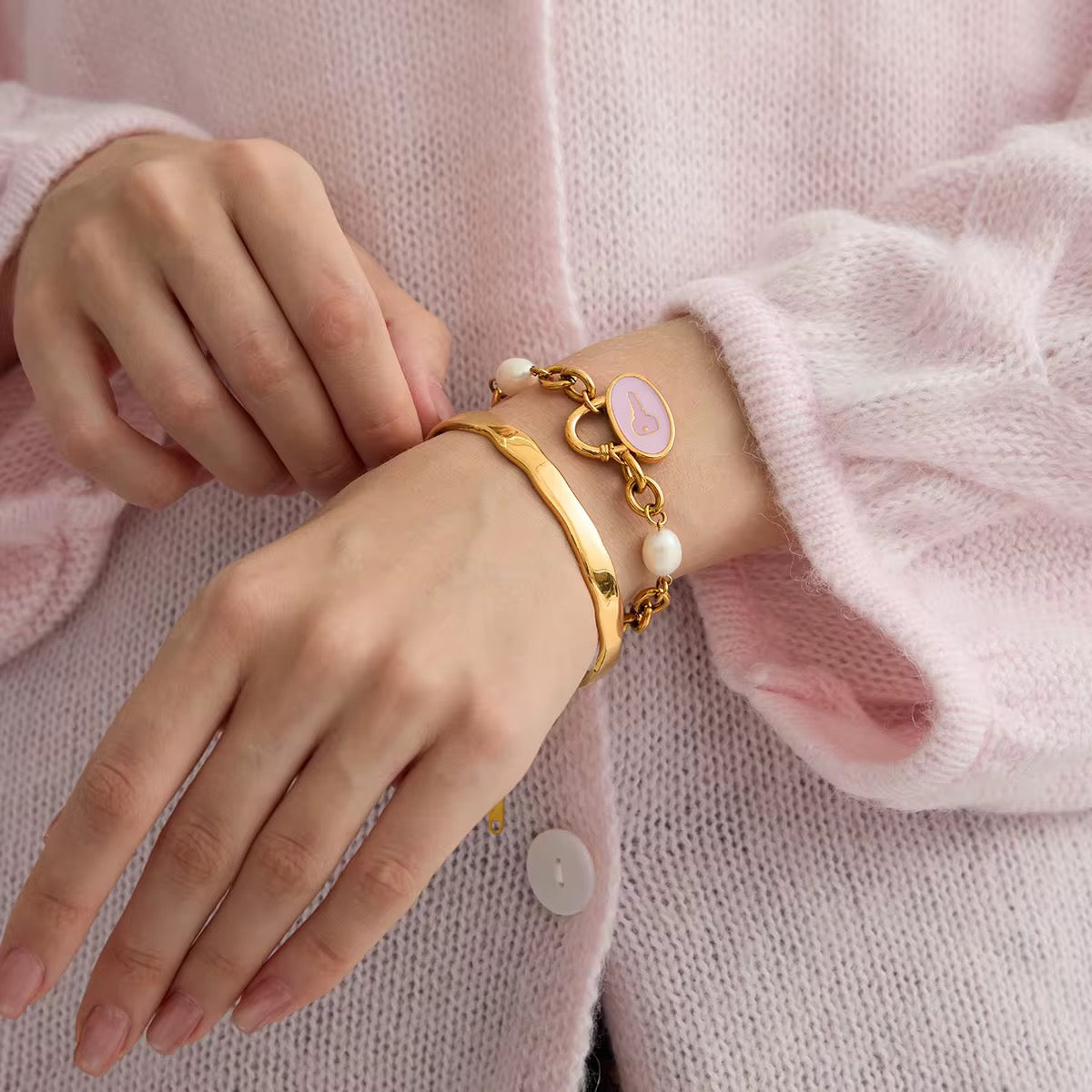 Pink Key bracelet