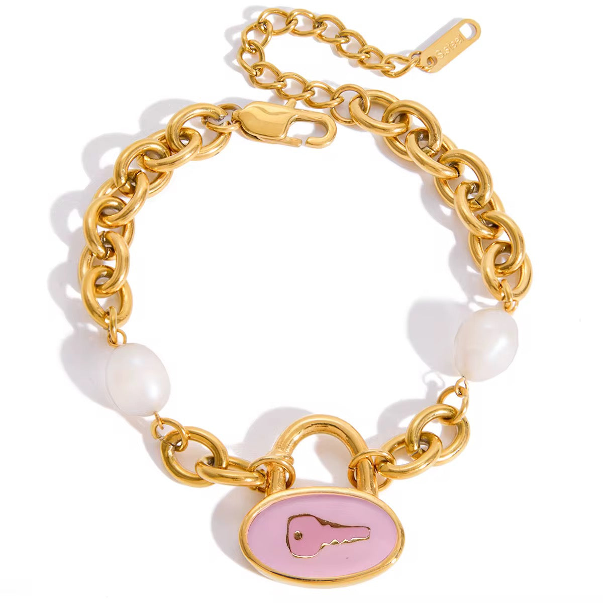 Pink Key bracelet