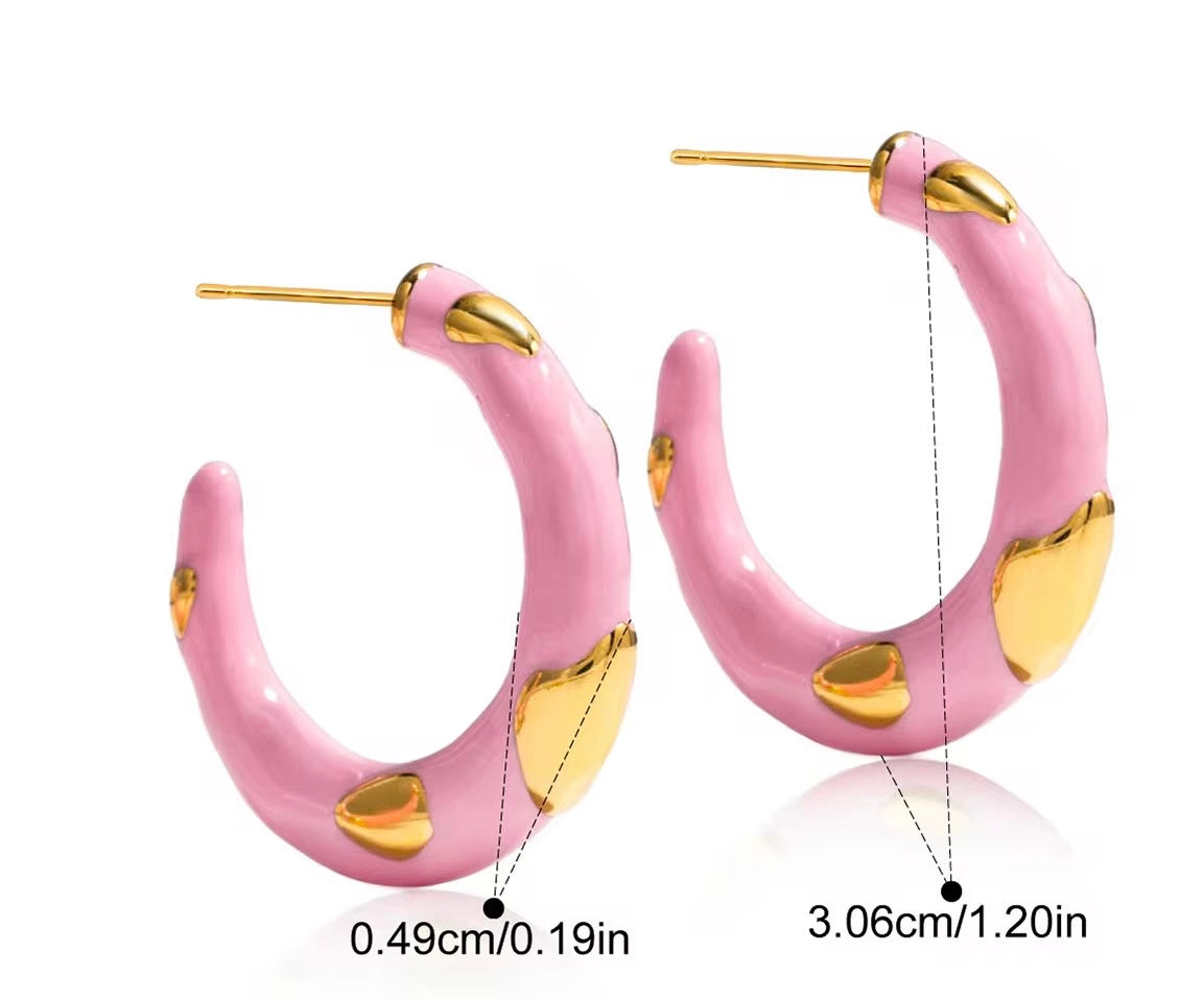 Pink enamel hoops
