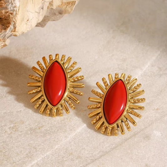 Red onyx studs