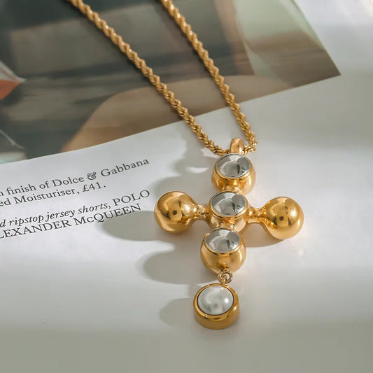 Chunky Cross pearl Necklace