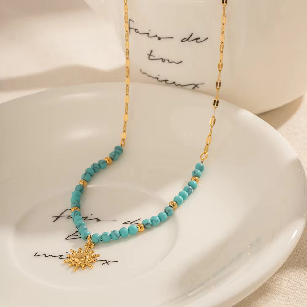 Bohemian Turquoise Sun necklace