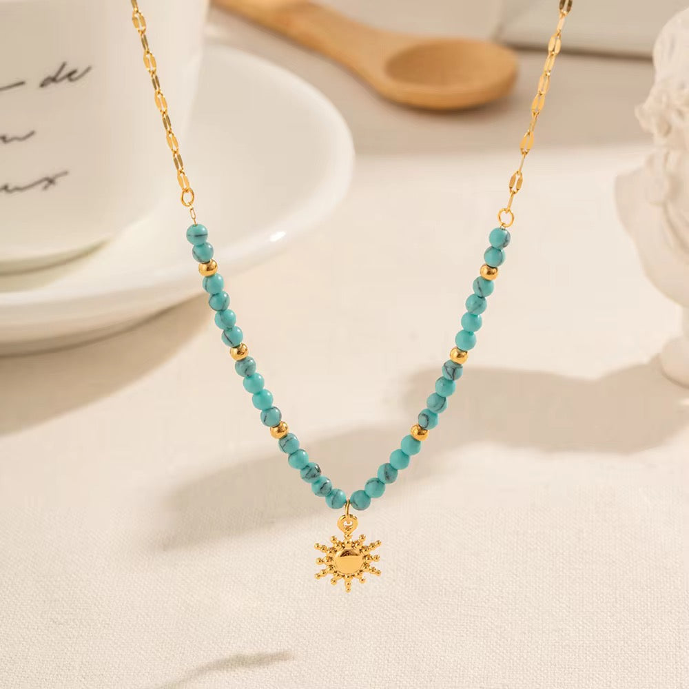 Bohemian Turquoise Sun necklace