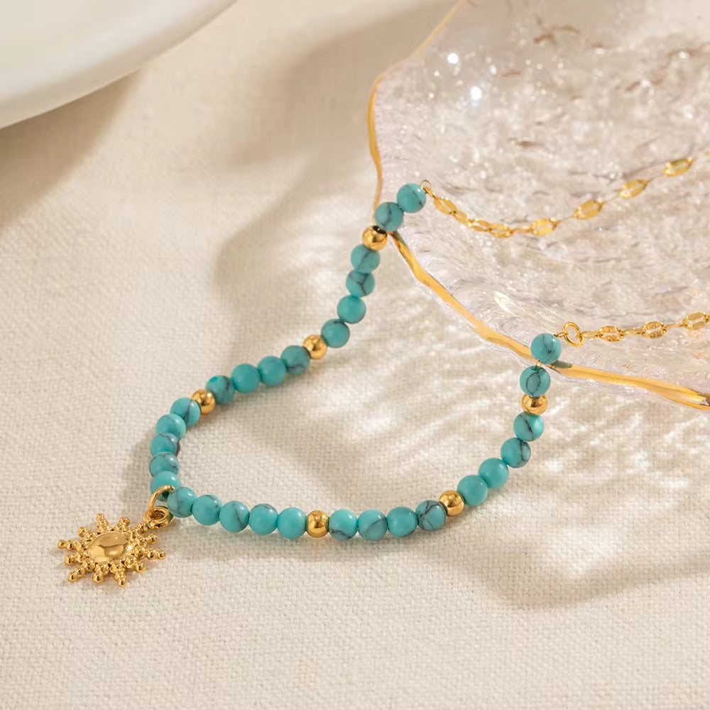 Bohemian Turquoise Sun necklace