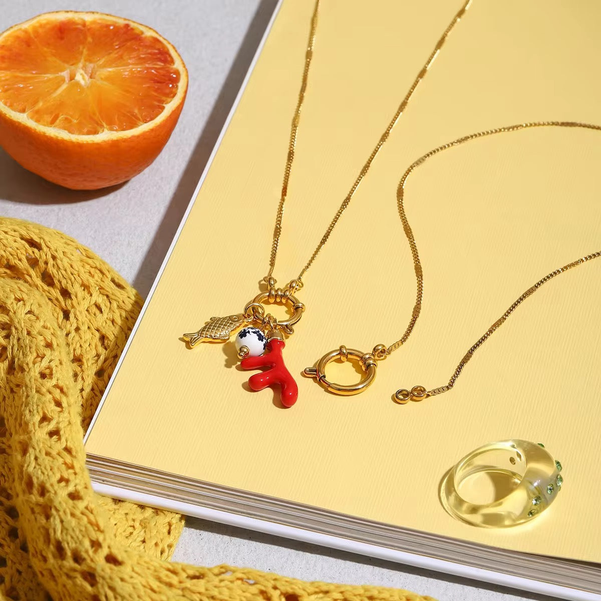 Red Fishy charm Necklace