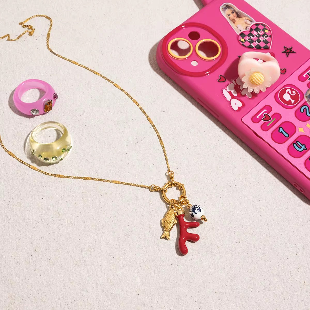 Red Fishy charm Necklace