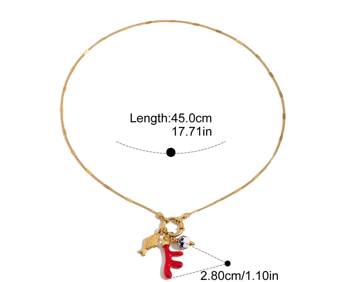 Red Fishy charm Necklace