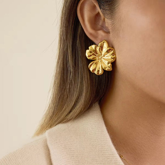 Gold Petal Studs
