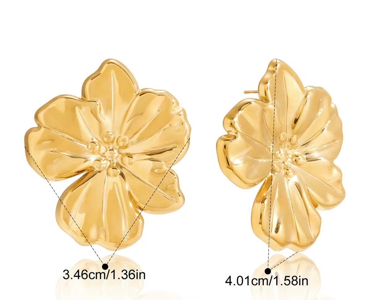Gold Petal Studs