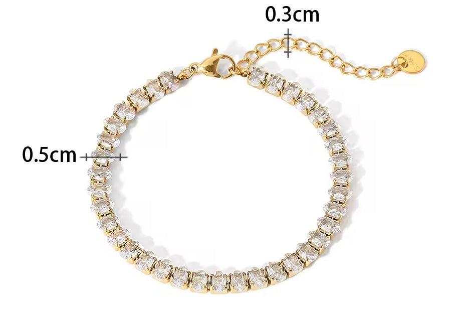 Oval Zirconia tennis bracelet