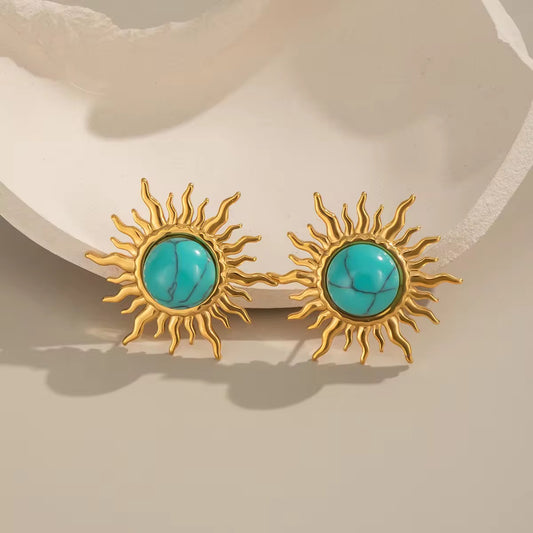 Turquoise Sun Studs